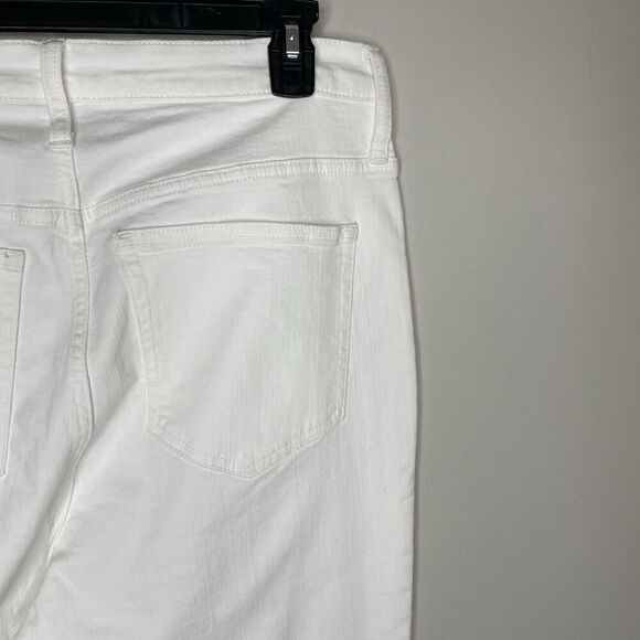 J.CREW Jeans Women 32 Demi Boot Crop NEW 9" Rise White Raw Hem Stretch BQ301 - Picture 7 of 15